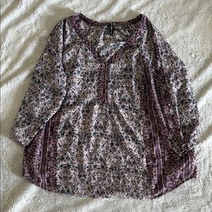 Maurices Purple Gray Relaxed Tunic Blouse